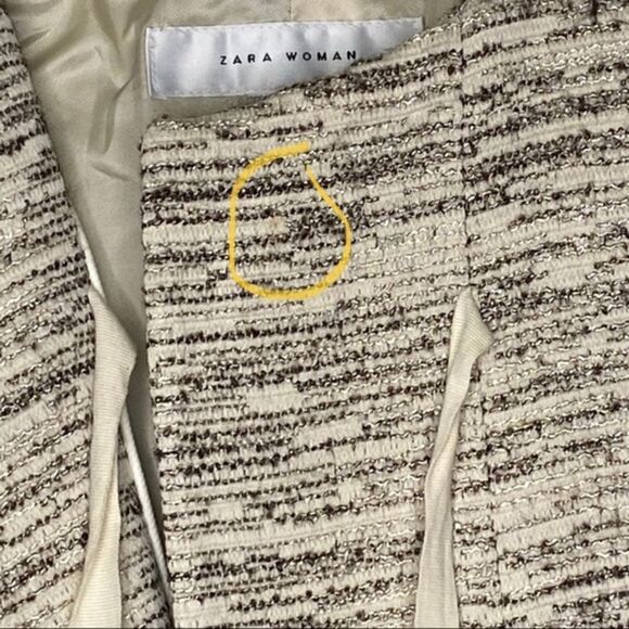 Zara Cream Gold Striped Cropped Blazer - Picture 10 of 10